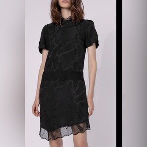 Zadig & Voltaire Roberts Jac Chaines black silk lace dress size M (NWT)